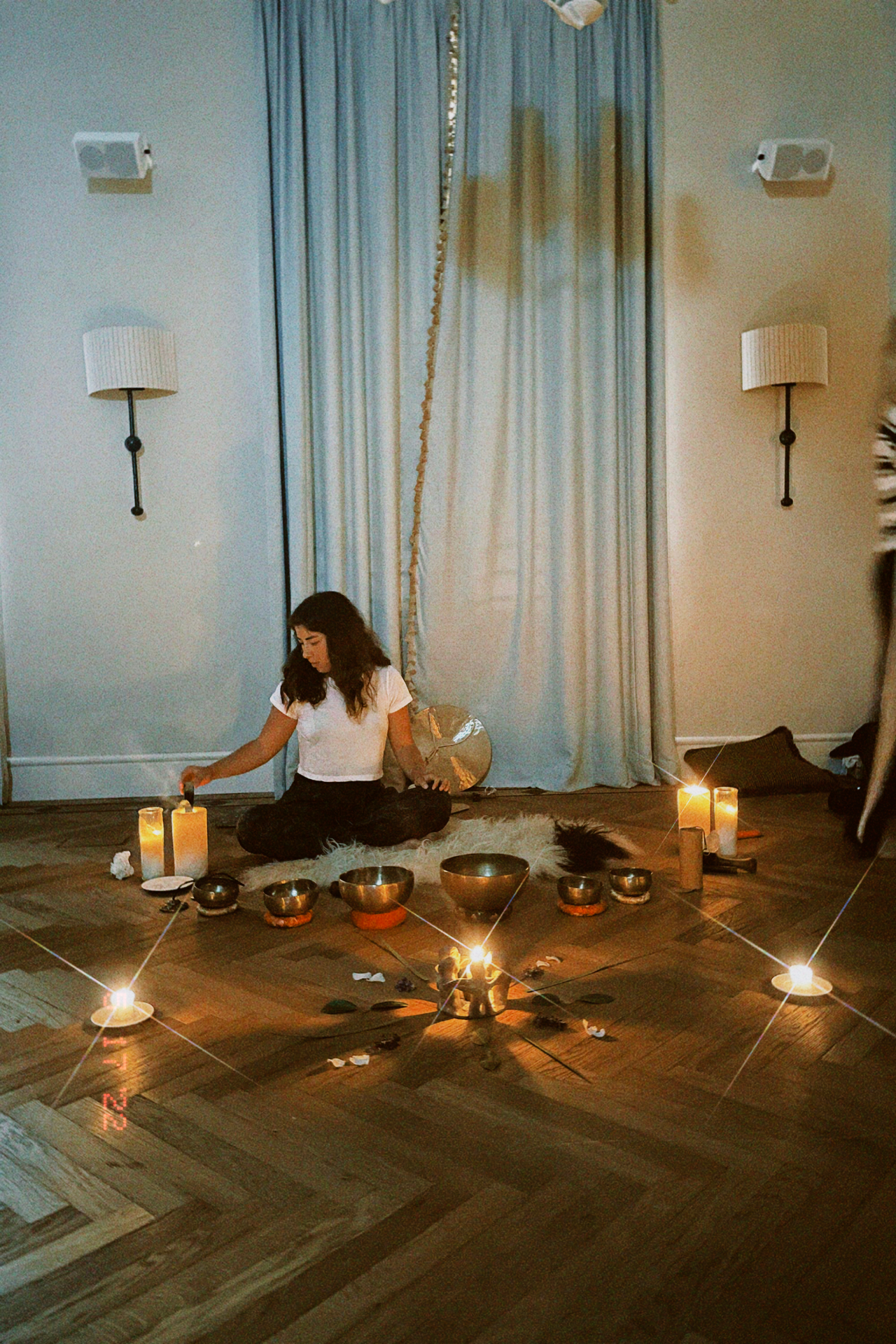 Preparing the ritual space.