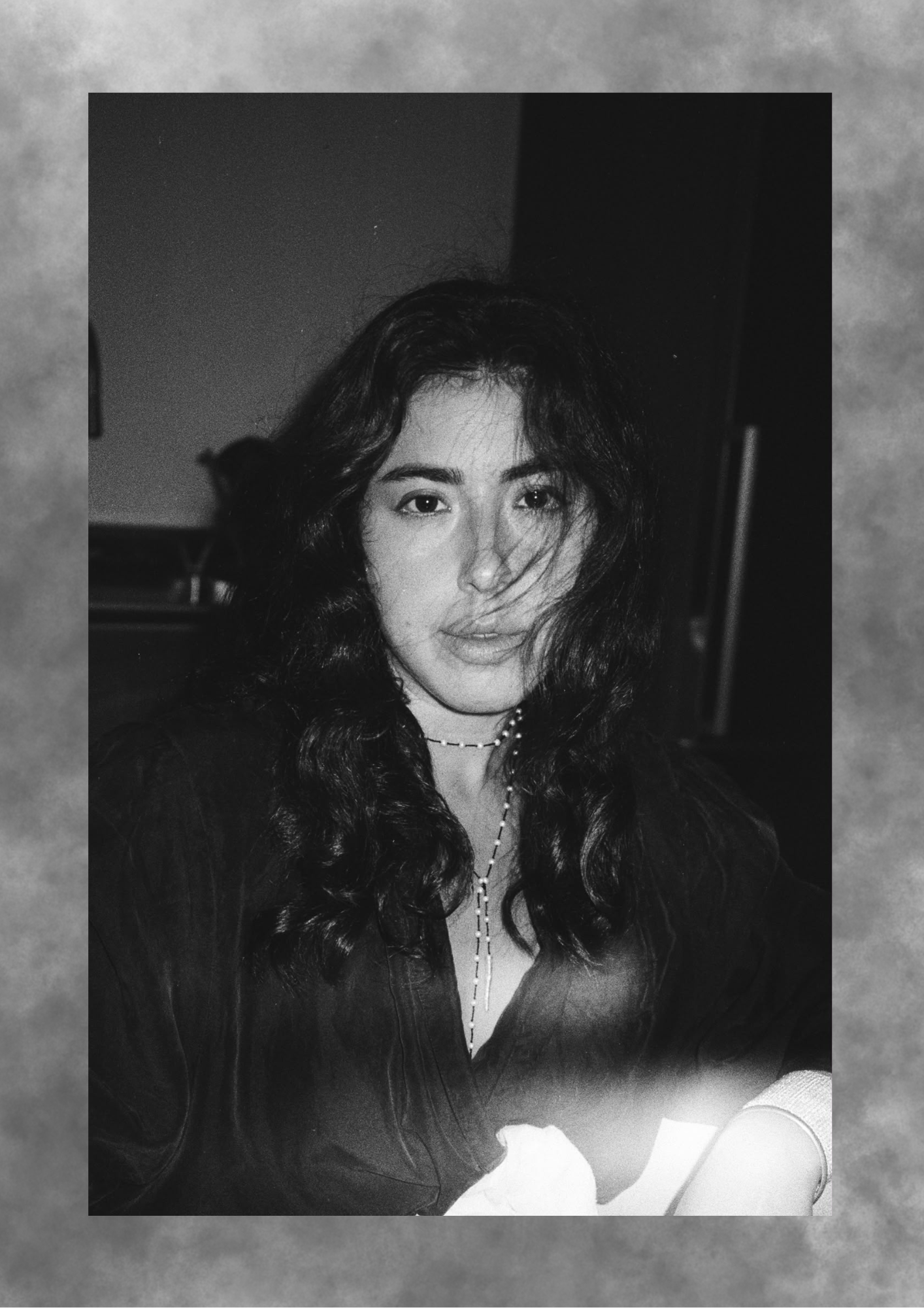 Portrait of Goni Itay in soft natural light, black and white film.